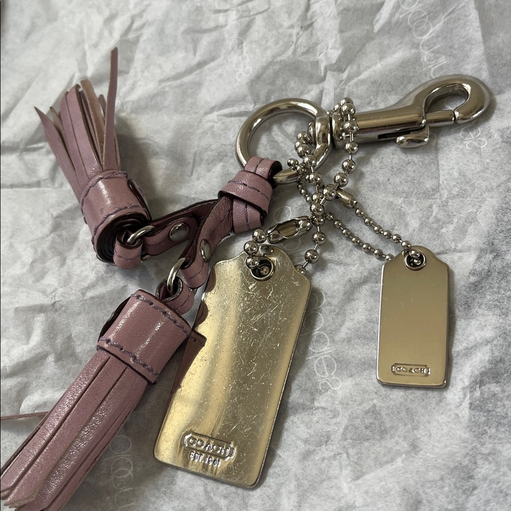 Coach Gold and Mauve Tassel Keychain - Picture 7 of 10